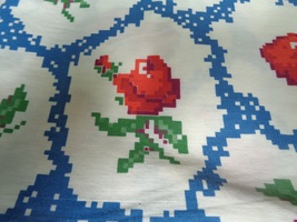 Cherry Strawberry Roses Vintage Fabric - $24.00
