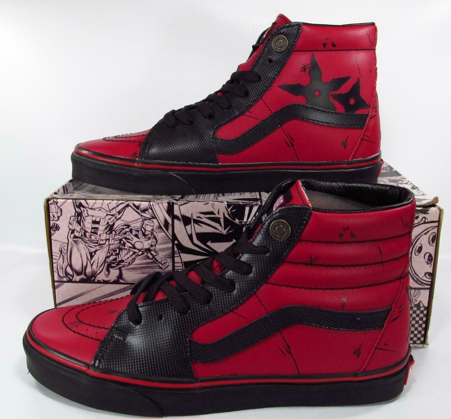 Download Vans Marvel DEADPOOL Sk8-Hi Leather Hi Top Sneakers ...