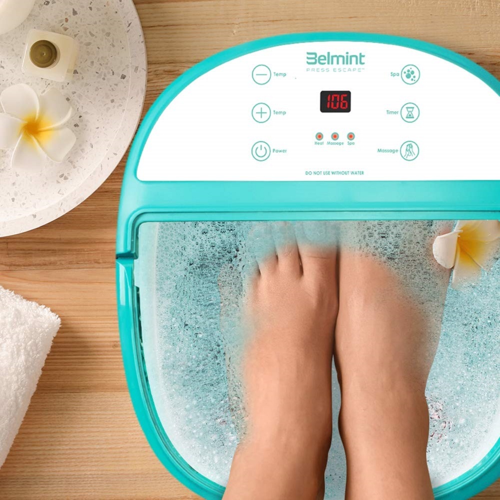 Belmint Foot Spa Bath Massager 6 Pressure Node Rollers Upgraded