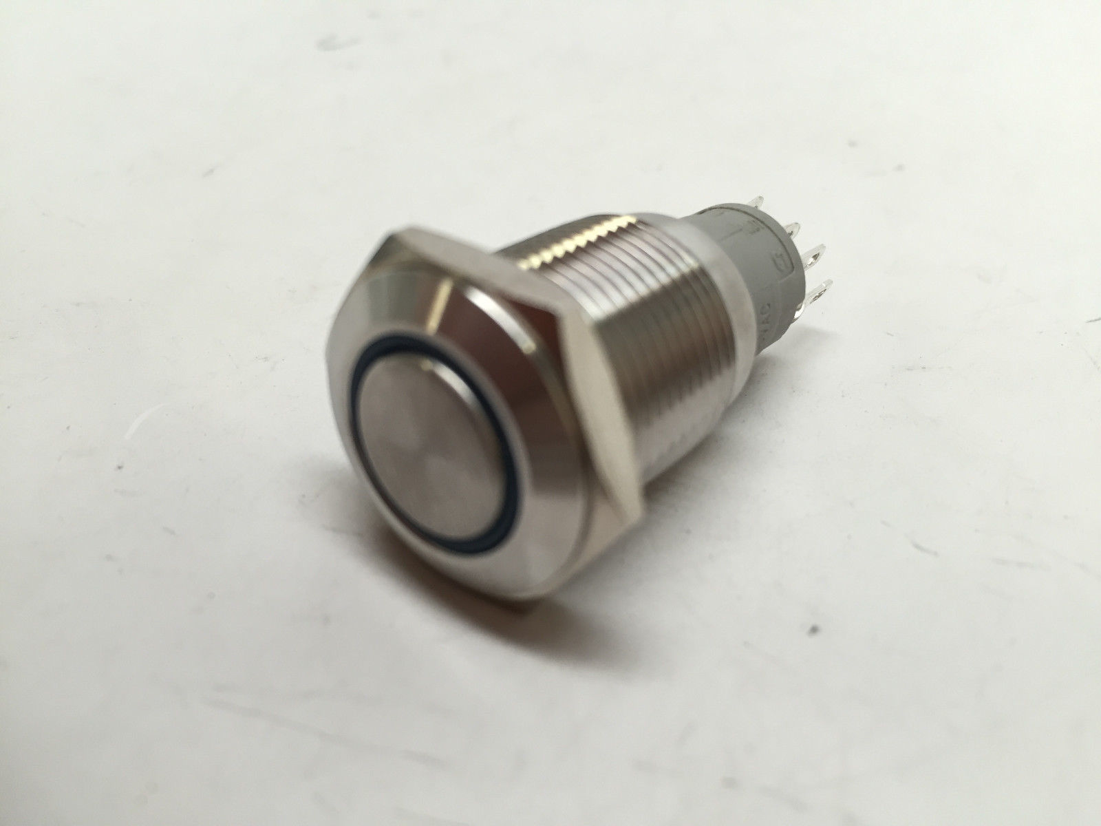 4 of Pactrade Marine Car SS304 Blue LED 12V 5A Flush Light On-Off Push Switch 