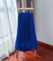 Pleated Black Chiffon Skirt Women Chiffon Midi Skirt Outfit High Waist Plus Size image 8