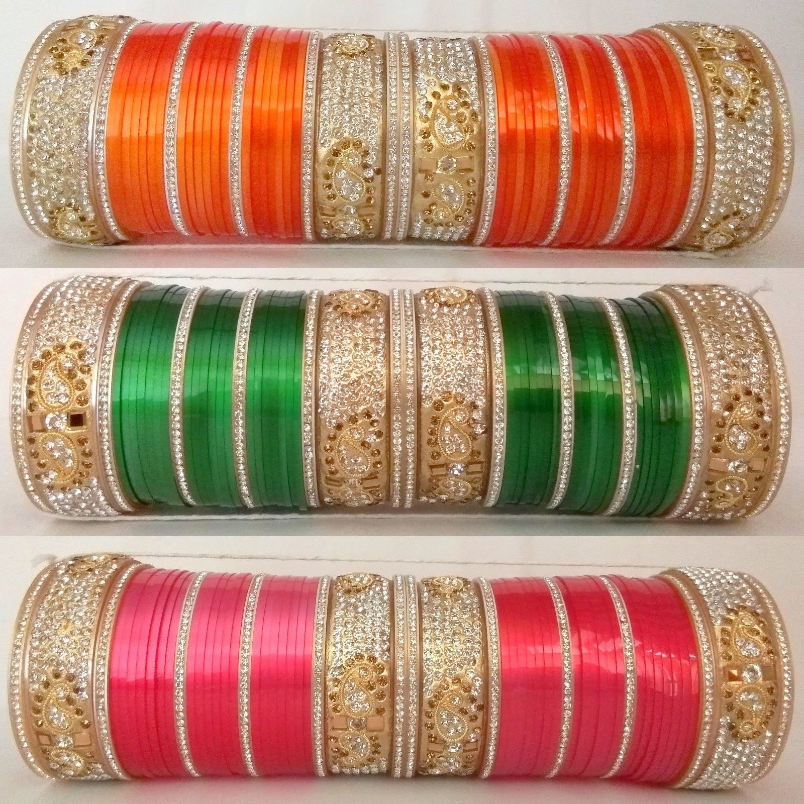 Indian Bollywood Fashion Jewelry Colored Chura Bridal Set Wedding