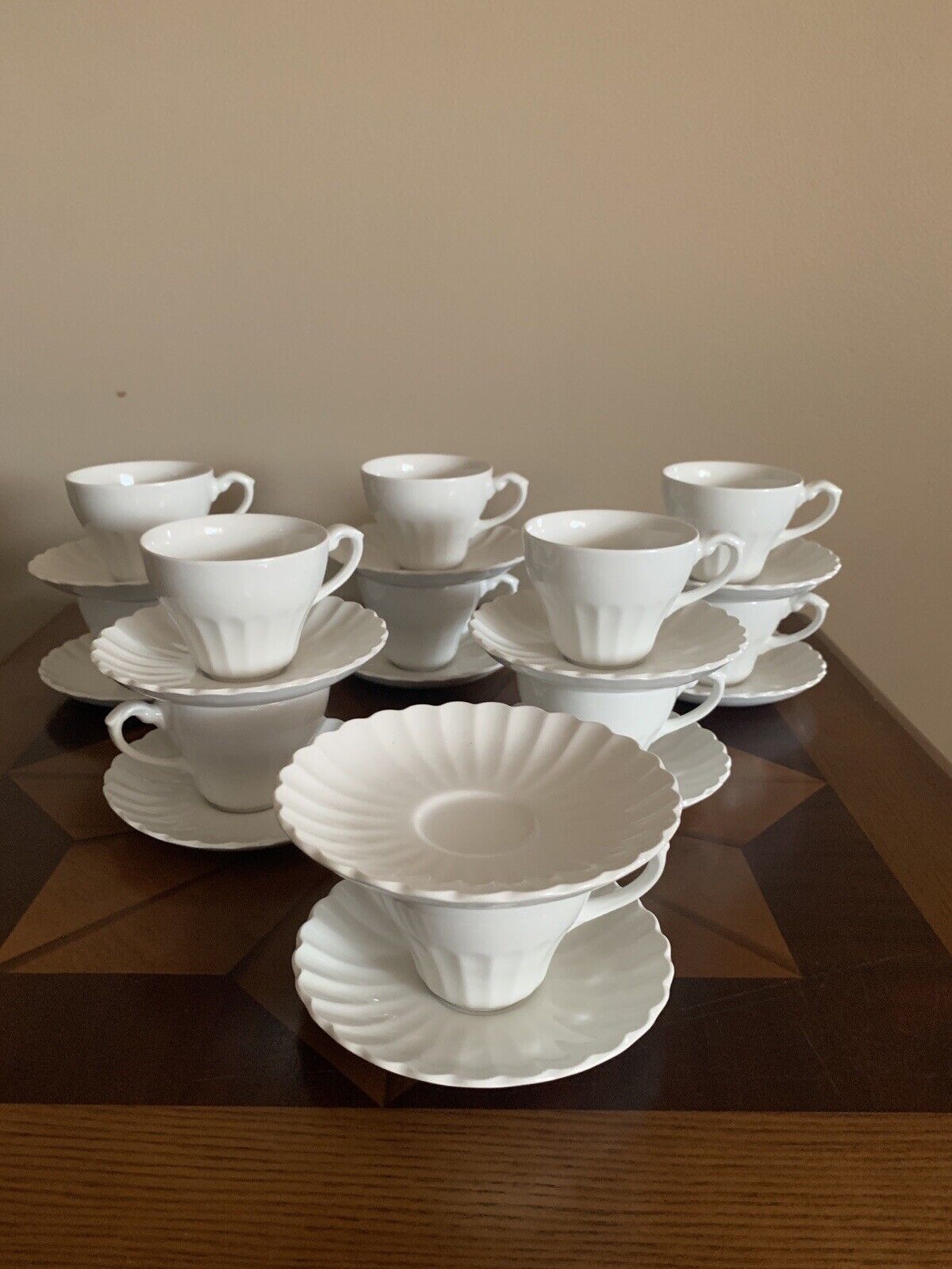Primary image for Classic White J&G Meakin English Ironstone Cup & Saucer Sets Vintage  Tea/coffee
