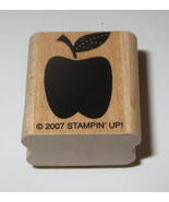 Apple Stampin&#39; Up! Teacher Rubber Stamp Fruit Wood Mounted Retired Food - $3.77