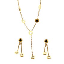 KALEN New Gold Color Stainless Steel Long Necklaces & Long Earrings Sets For Wom - $20.21