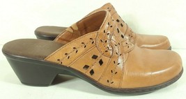 Clarks Womens Mules Slip on Leather Size 8M Tan S10 - $25.79