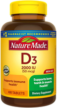 Nature Made Vitamin D3, 400 Tablets Mega Size, Vitamin D 2000 IU (50 Mcg) Helps  - $27.03