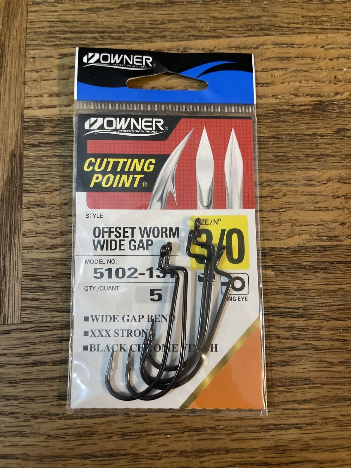 Owner cutting point offset work wide gap hook size 3/0