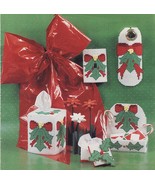 Plastic Canvas Holly Christmas Door Knob Tissue Cover Gift Box Switch Pa... - $10.99