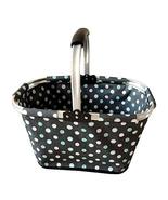 Black Temptation [Polka Dot] Collapsible Picnic Basket Foldable Shopping Basket  - $31.79
