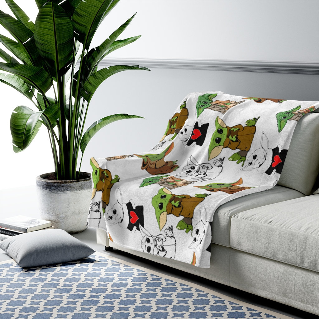 Baby Yoda Velvet Plush BlanketCozy Comfy BlanketBedding IdeaBirthday Gift Blankets & Throws