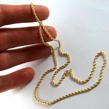 18K YELLOW GOLD CHAIN NECKLACE, BRAID ROPE LINK 19.69 INCHES, MADE IN ITALY image 5