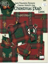 Cross Stitch Pattern Chart Christmas Plaid Fabric Sam Hawkins ASN - $9.36