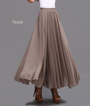 Lavender Chiffon Skirt Women Chiffon Long Skirt Plus Size Bridesmaid Skirt image 9