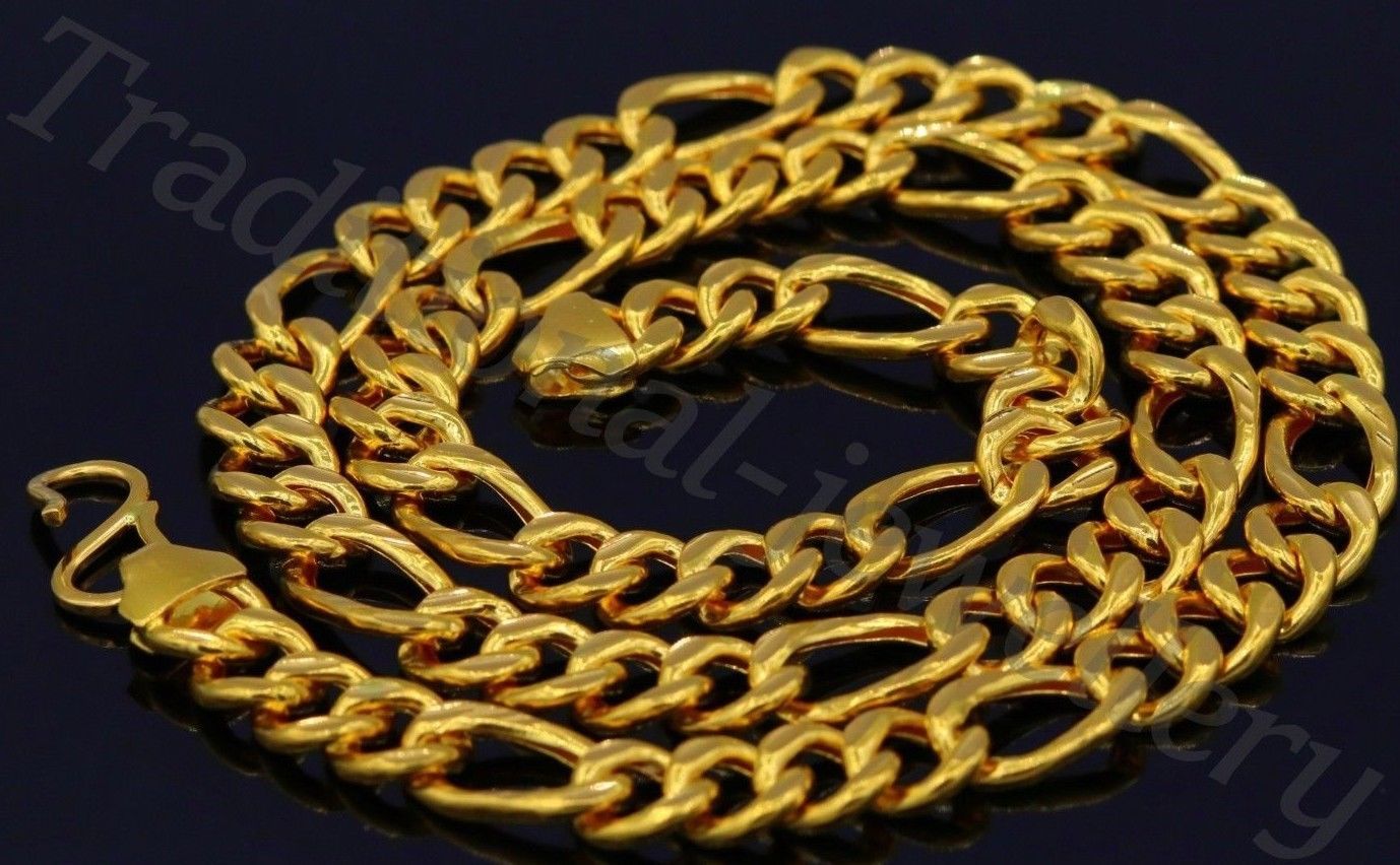 Gorgeous Figaro Chain 22K 22CT Yellow 
