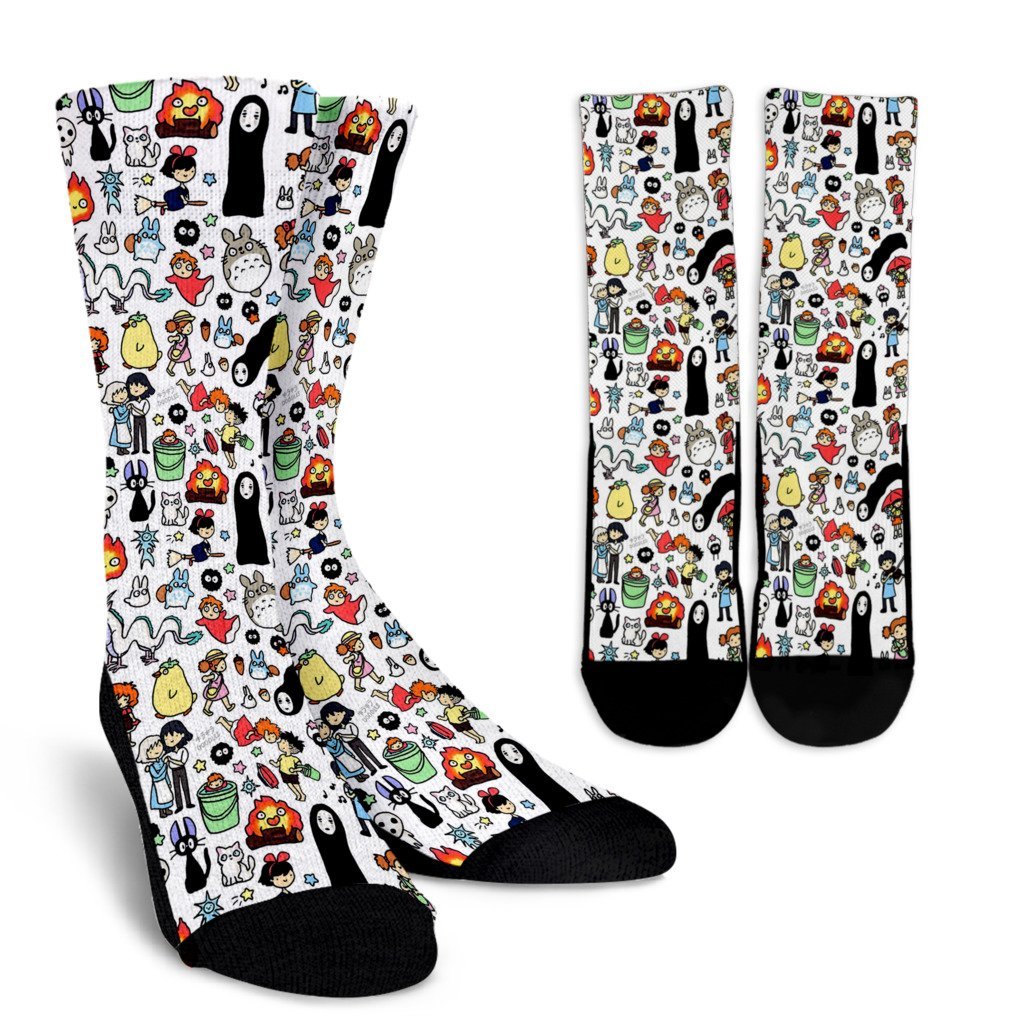 Cute Pattern Totoro Studio Ghibli Socks Women's Men's Crew Sock - Socks