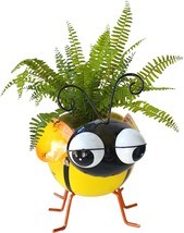 Giftme 5 Metal Bee Garden Pot For Plants Indoor Or Outdoor Plant Pots, 7... - $35.95