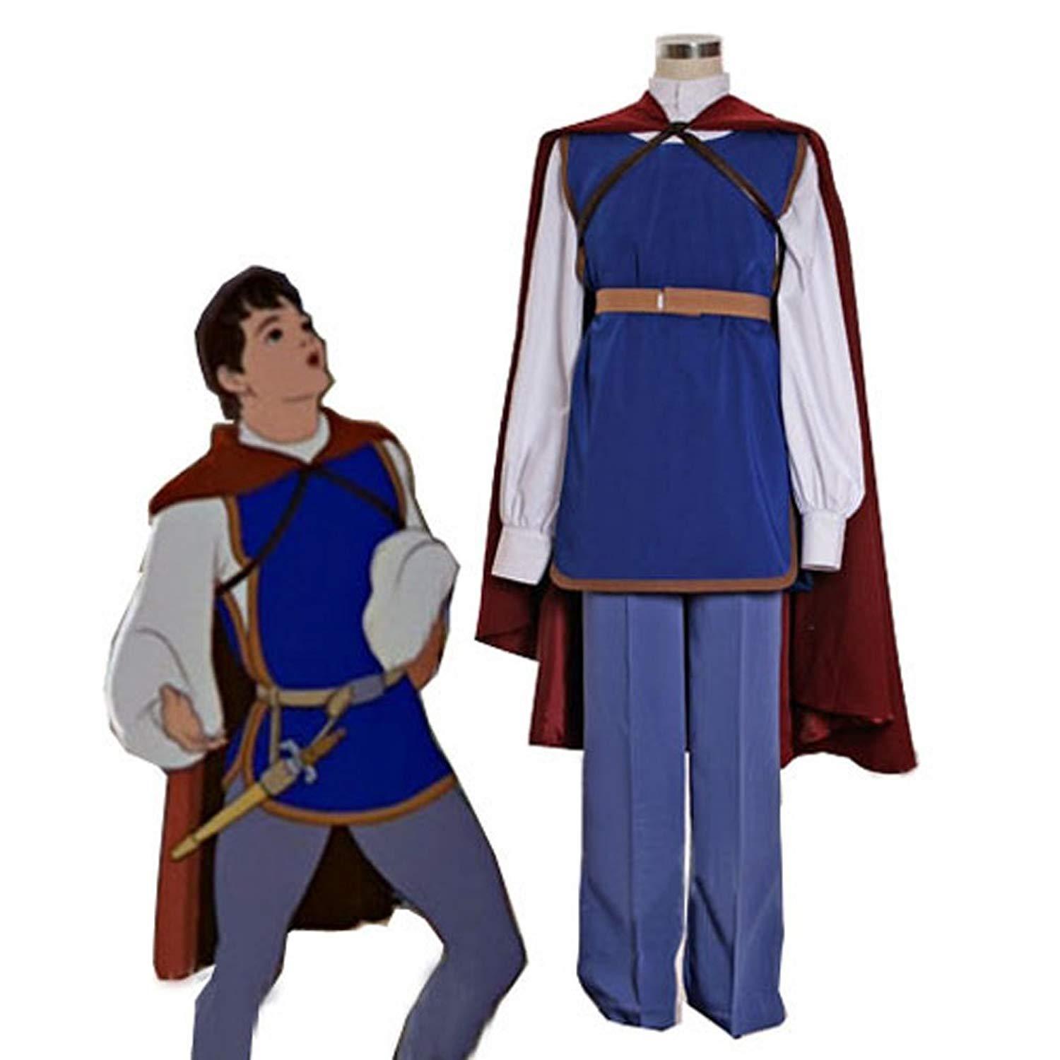 Men Custom Snow White Prince Cosplay Costume Full Outfit - Unisex