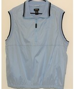 IZOD XFG Men&#39;s Golf Vest Jacket Mesh Lined lite blue 1/2 Zip Polyester ~... - $16.34