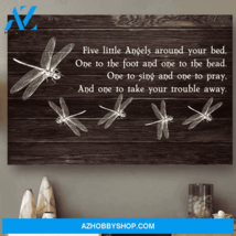 Dragonfly Poster Canvas Five Little Angels Wall Decor Visual Art - $49.99