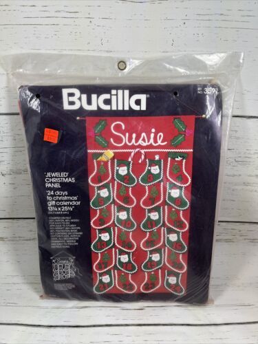 Bucilla 3597 Kit JEWELED CHRISTMAS PANEL 24 Days To Christmas Gift Calendar  New - $19.99