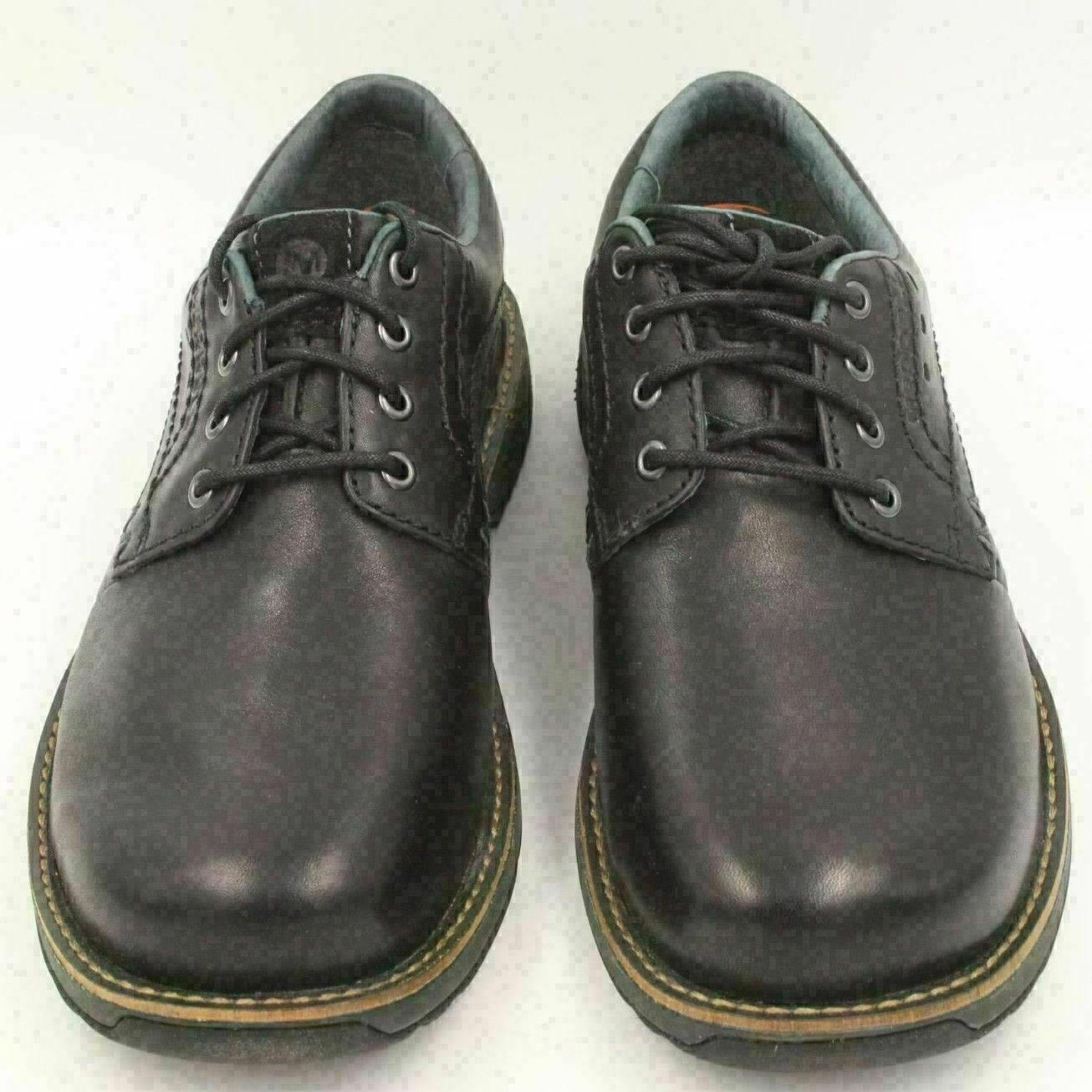 Merrell Men Realm Lace Casual Oxfords Size 7M Black Leather - Casual Shoes