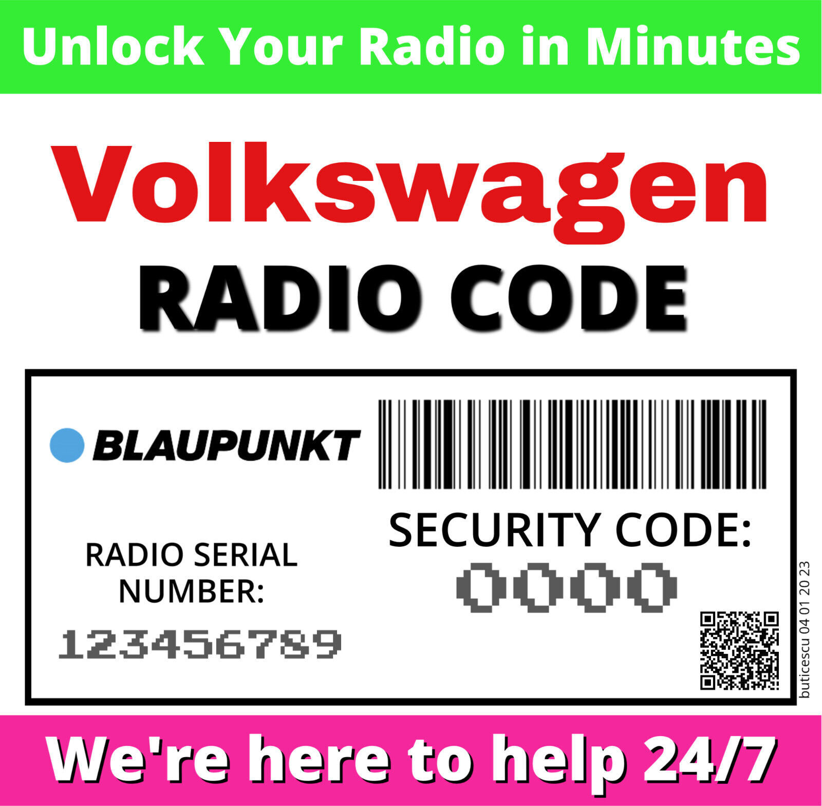 Volkswagen Radio Code VW Golf GTI SportWagen Jetta Jetta GLI Lavida ...