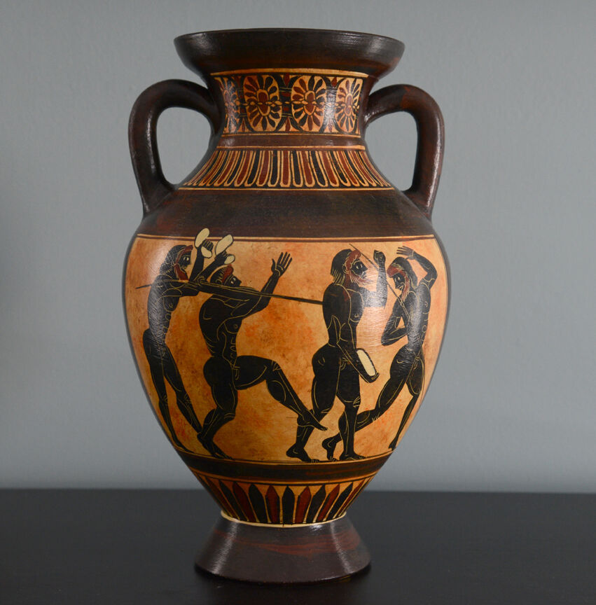 Athena and Olympic Athletes Panathenaic Amphora Vase Greek Replica ...