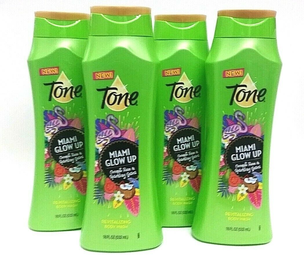 Primary image for ( LOT 4 ) Tone MIAMI GLOW UP Coconut rum & Sparkling Guava Body Wash 18 oz Each