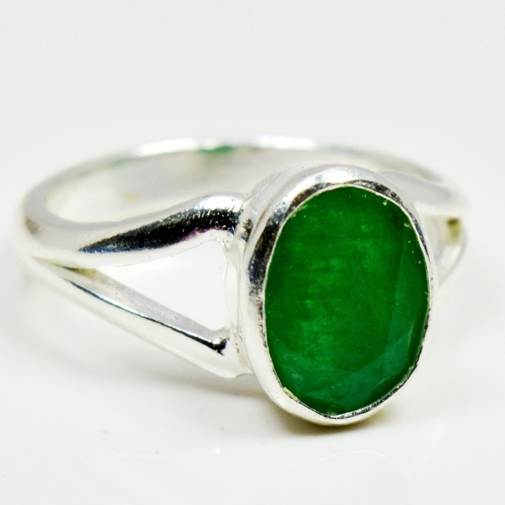 Classy Emerald 925 Silver Ring For Women Cut 3 Carat Chakra Healing