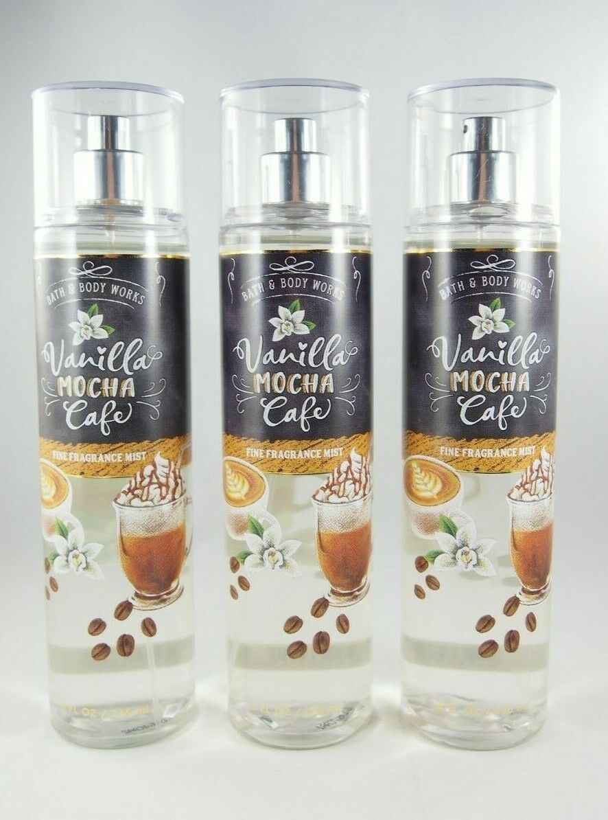 (3) Bath & Body Works Vanilla Mocha Café Fragrance Body Mist Spray 8oz New