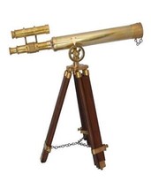 NauticalMart 18" Navy Brass Double Barrel Telescope