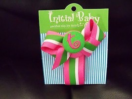 Mud Pie Initial &quot;T&quot; (In Lower Case) Baby Girl Multi-Color Pacifier Clip NWT - $15.30