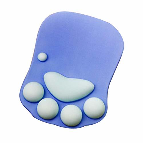 Lovely Cat Paw Mouse Pad with Wrist Support Soft Silicone Wrist Rests, Purple