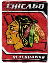 CHICAGO BLACKHAWKS HOCKEY TEAM NHL FULL / QUEEN SIZE SOFT BEDROOM BED BLANKET