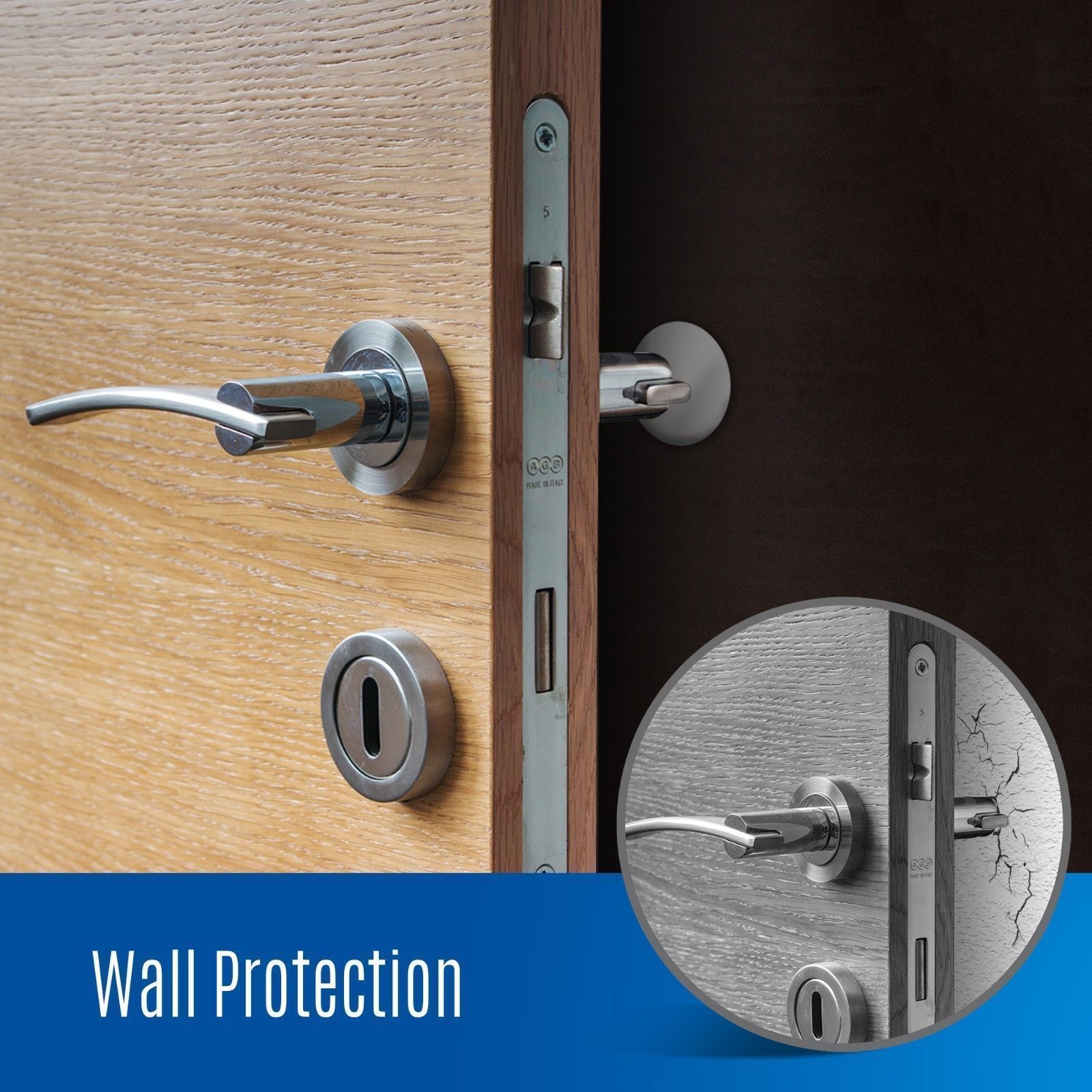 SelfAdhesive Door Knob Wall Guard Set Stop Shield Protector Walls