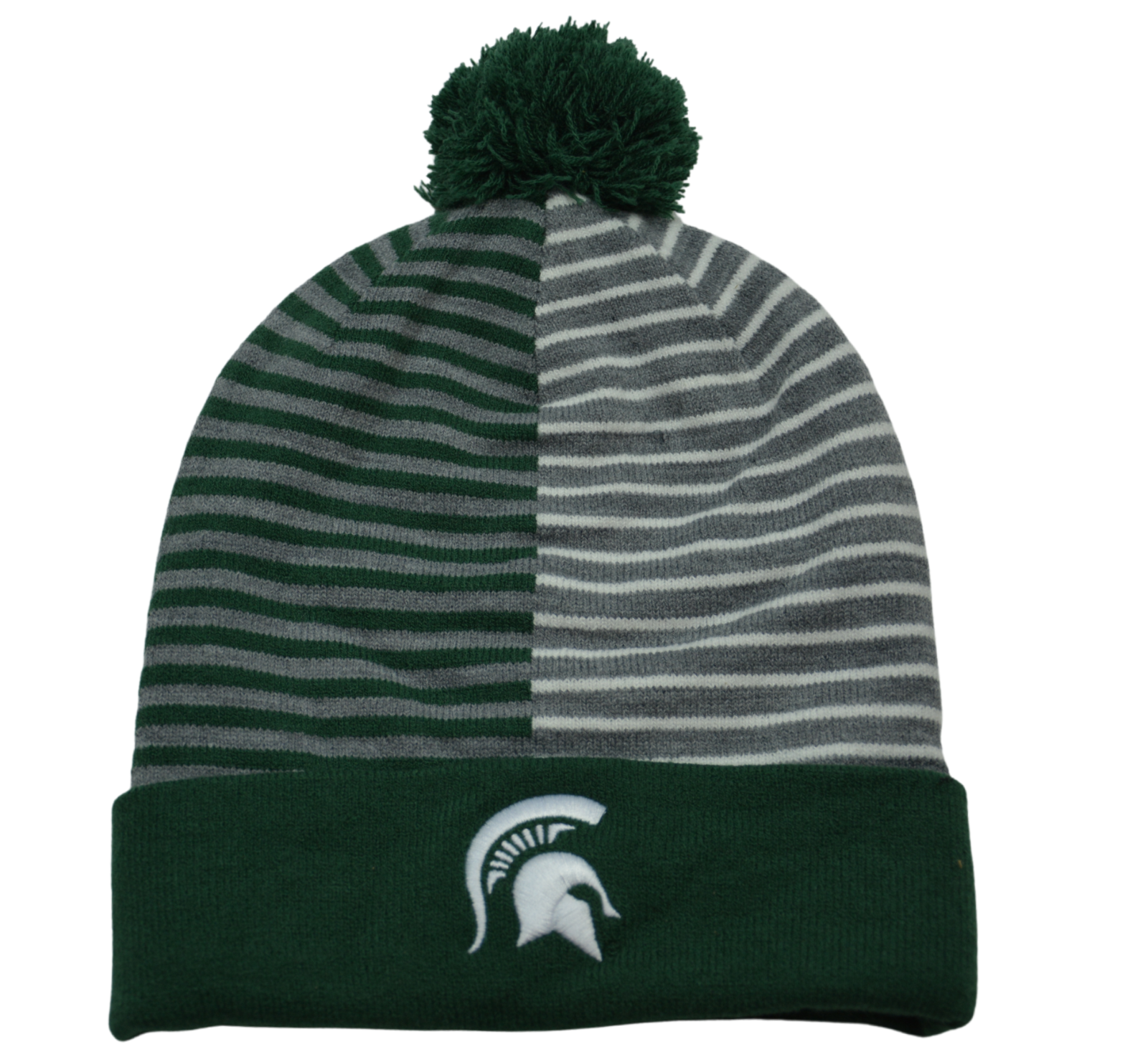 Michigan State Spartans NCAA Striped Reversible Beanie w/ Removable Pom By Nike