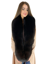 Jet Black Fox Fur Stole 67' (170cm) + Saga Furs Big Collar Top Quality  image 2