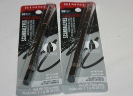 Rimmel Scandaleyes Waterproof Gel Eye Liner Pencil, Black #001 LOT OF 2 CARDED - $9.49