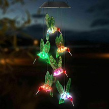 Solar Hummingbird Wind Chimes Colors Changing Lights LED - $12.77