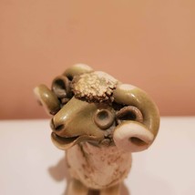 Spaghetti Pottery Ram with Curly Horns, Bighorn Sheep Figurine, Studio Pottery image 3