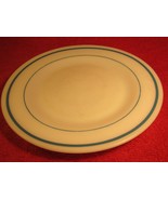 Vintage FIRE KING 9&quot; Dinner Plate WHITE with blue rings bands [Z184] - $11.97