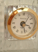 Glass Clock Desk Shelf Michael C. Fina Fifth Avenue Quartz Clear beveled - $8.90