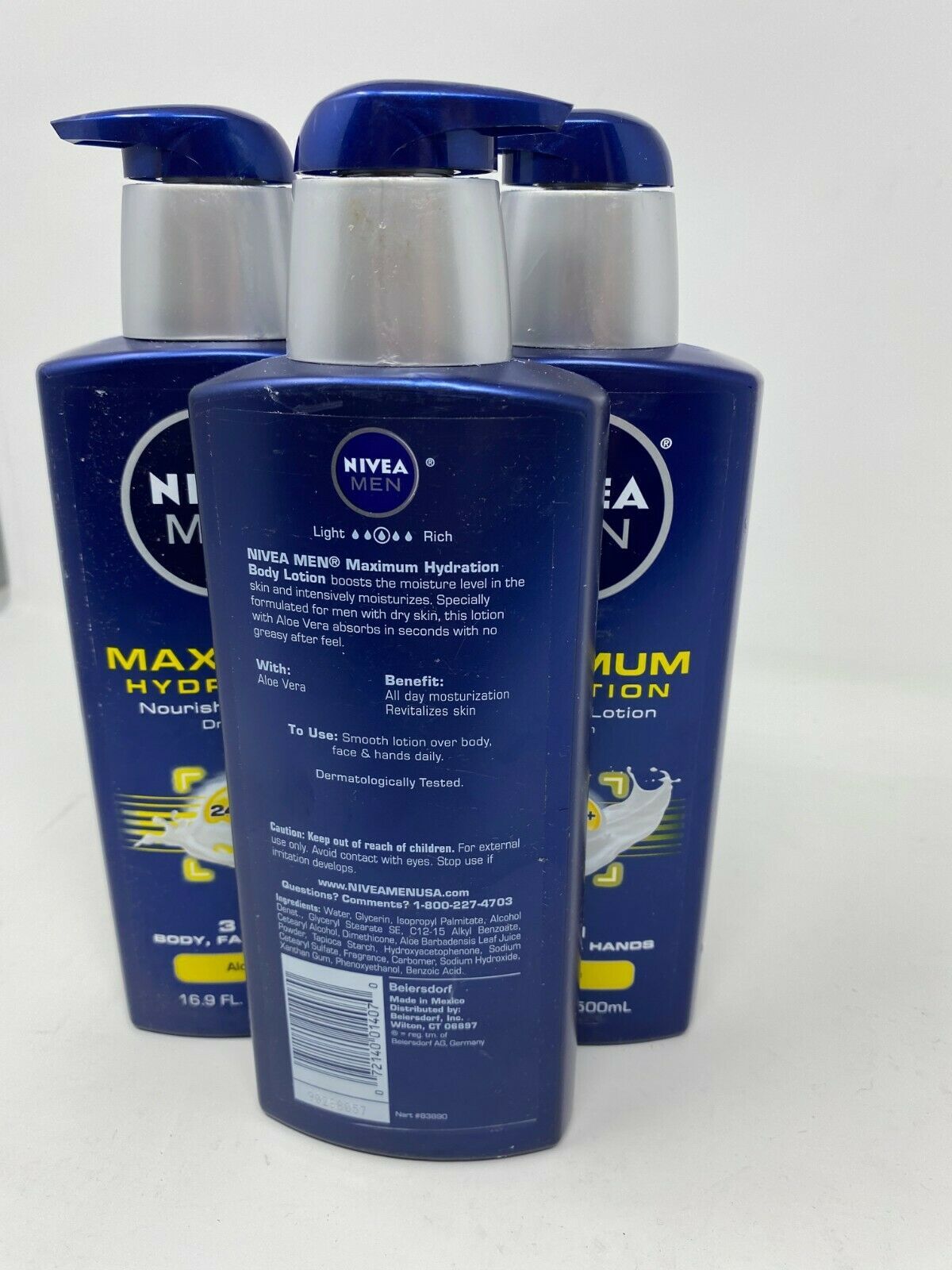 NEW! (3PACK) Nivea Men Maximum Hydration Nourishing Lotion Dry Skin