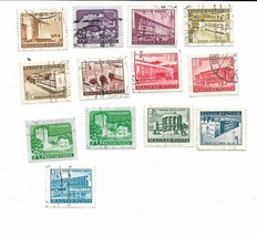 13 Building Stamps Hungary Magyar Posta Légrády - $2.60