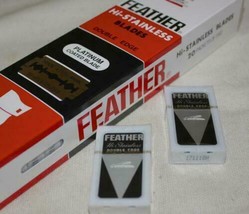 FEATHER Hi-Stainless SHAVING Double Edged Razor Blades RED CLOSEST SHAVE - $6.86+