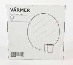 IKEA Varmer Glass Round Candle Holder Wall Sconce Black 104.405.60 New 10" - $21.05