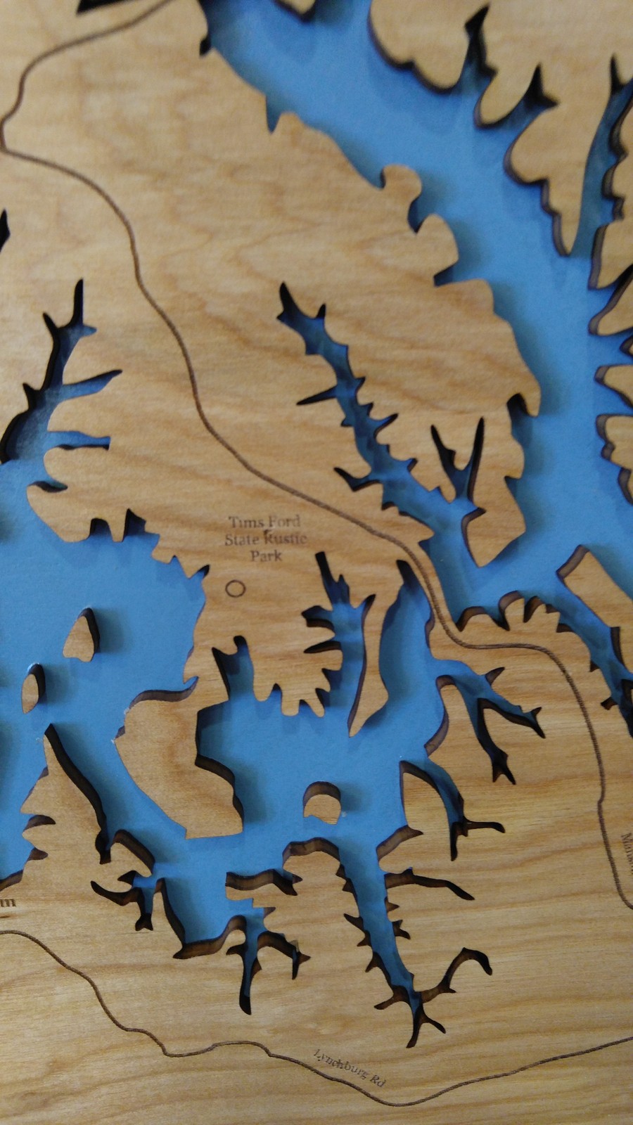 wood-laser-cut-map-of-tims-ford-lake-tn-topographical-engraved-map
