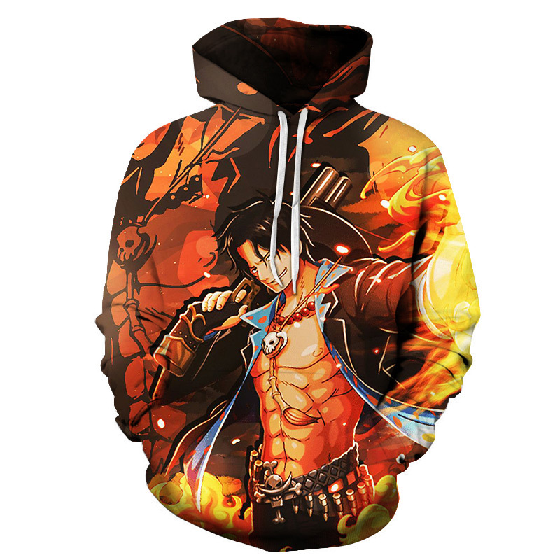 One Piece Fire Fist Portgas D Ace All Over Hoodie Sweatshirt - Hoodies ...