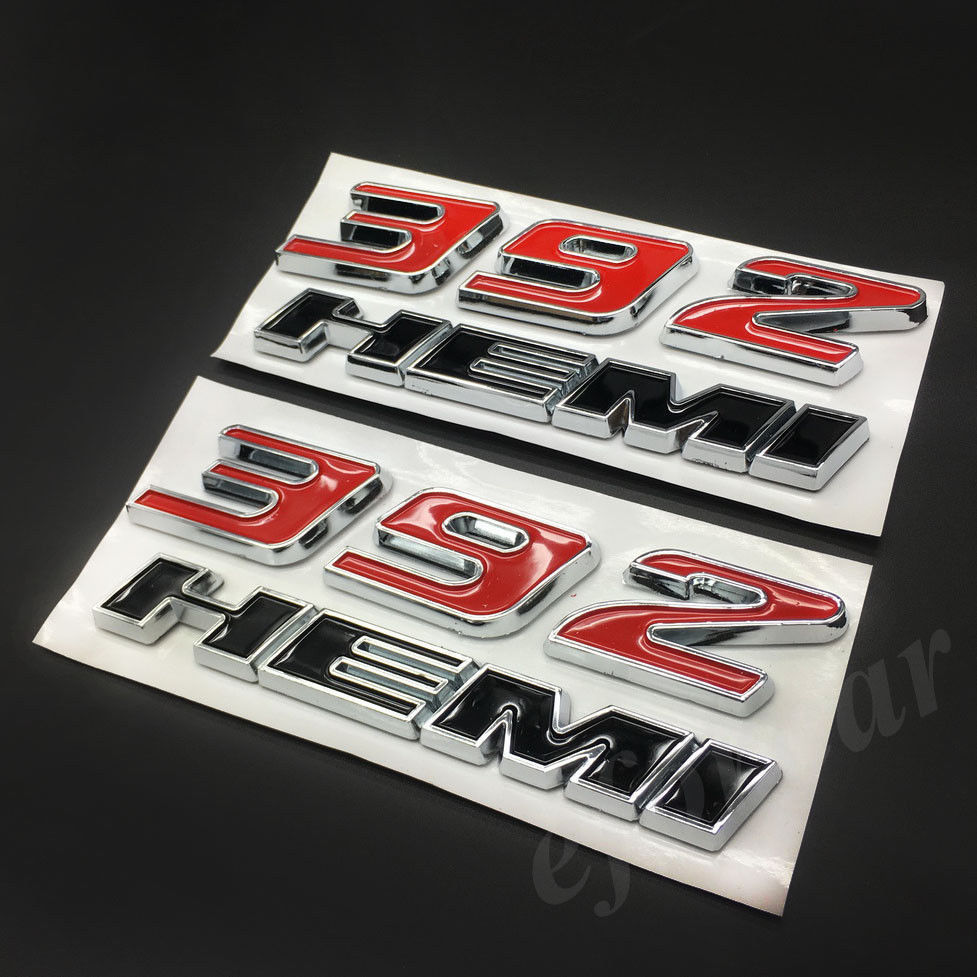 2x 392 HEMI Badge Emblem Sticker Dodge Challenger Charger 300C 6.4L ...